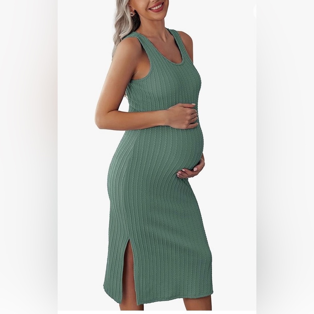 MATERNITY DRESS: rib knit tank dress